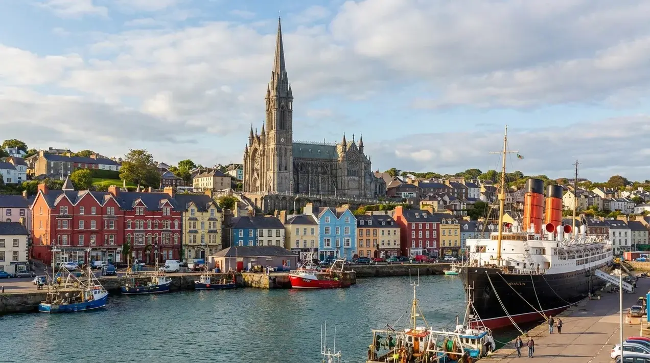 Cobh harbor, County Cork, a point of departure from Ireland