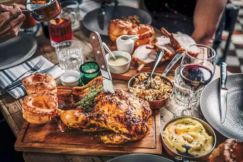 An Irish roast dinner set for the table